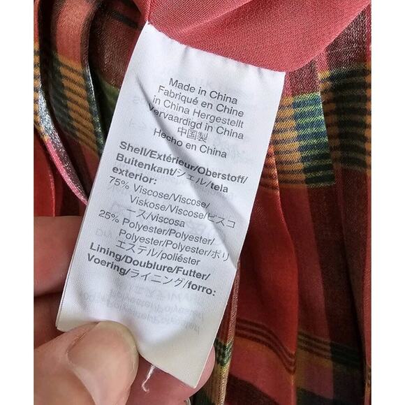 J. Crew Shimmering Madras Plaid A-Line Midi Skirt Women's Size 6 - Picture 6 of 11